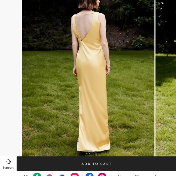 Asymmetrical Ruffle Backless Long Dress - yellow - Picture 2 of 8